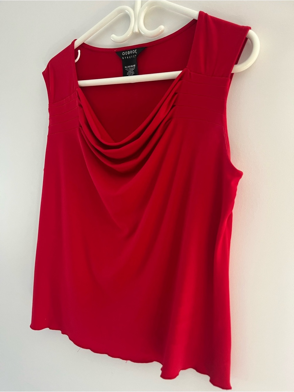 George Red Sleeveless Cowl Neck Camisole